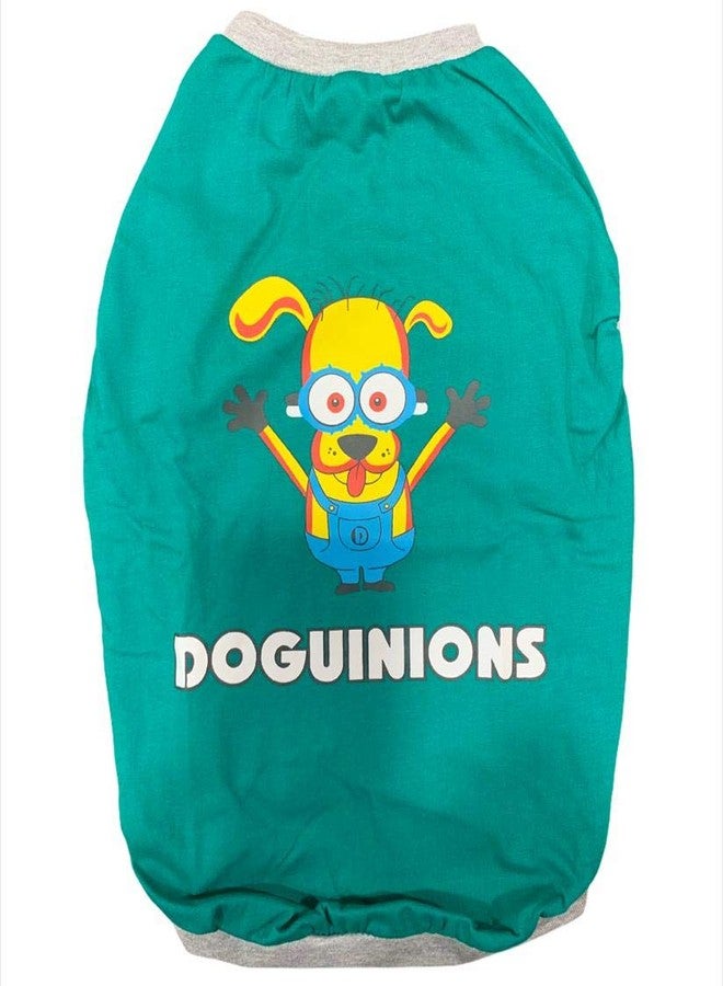 CHOOSTIX Summer Dog T-Shirt, Doguinions, Green, 10", 150g - Image 1